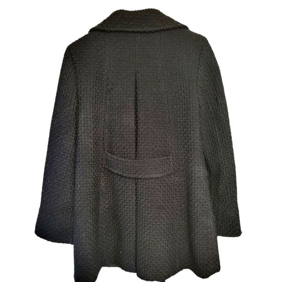 Calvin Klein Black Wool Blend Womens Pea Coat, Size 4 - Picture 2 of 8